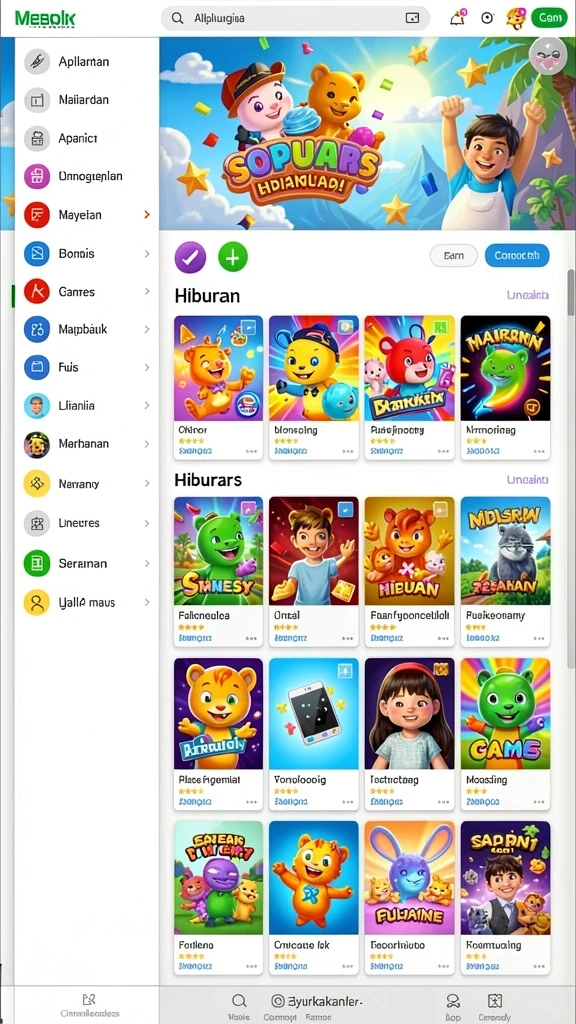 Gameplay seru dengan banyak pilihan karakter.