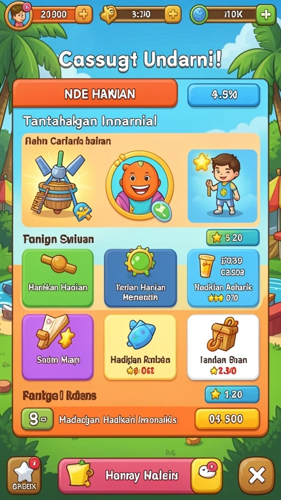 Tantangan dengan berbagai level yang menarik.