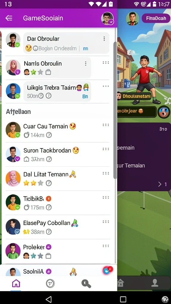 Screenshot menunjukkan karakter utama dalam pertarungan epik.