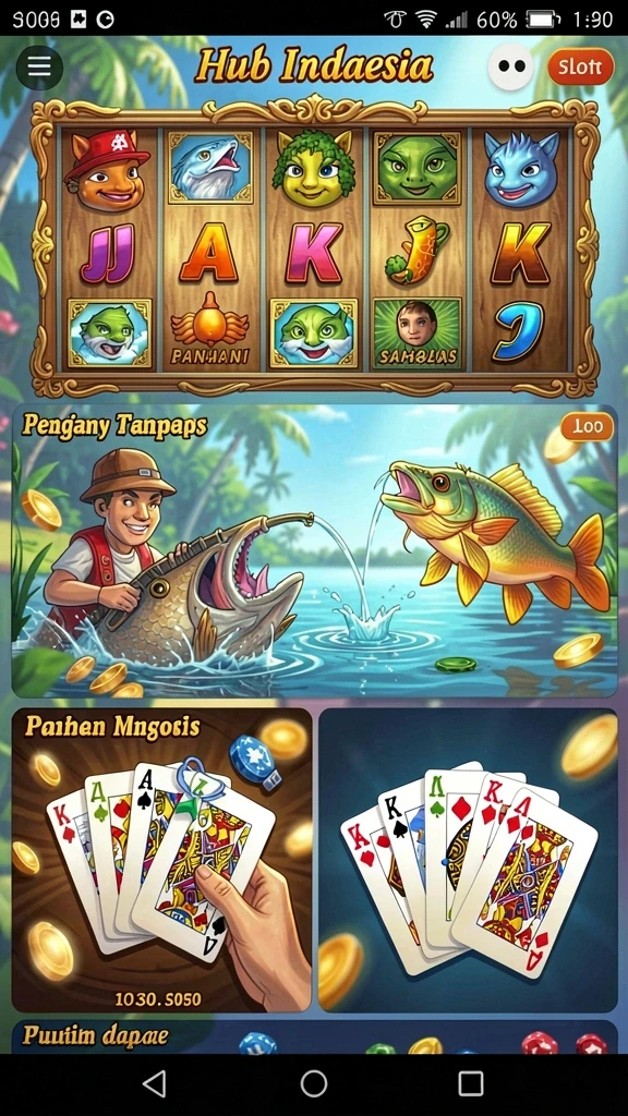 Banyak pilihan permainan kartu dan slot yang seru.
